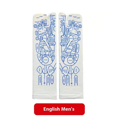 Meridian Socks Acupoint Massage Label Socks English Version