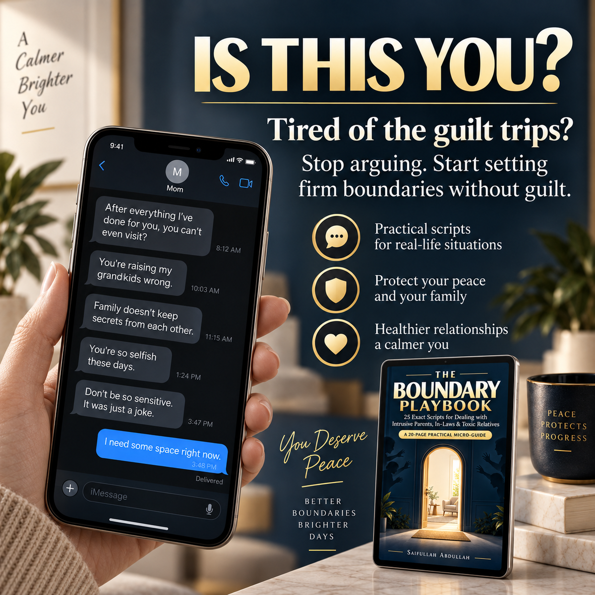 The Boundary Playbook: 25 Exact Scripts for Dealing with Intrusive Parents, In-Laws & Toxic Relatives