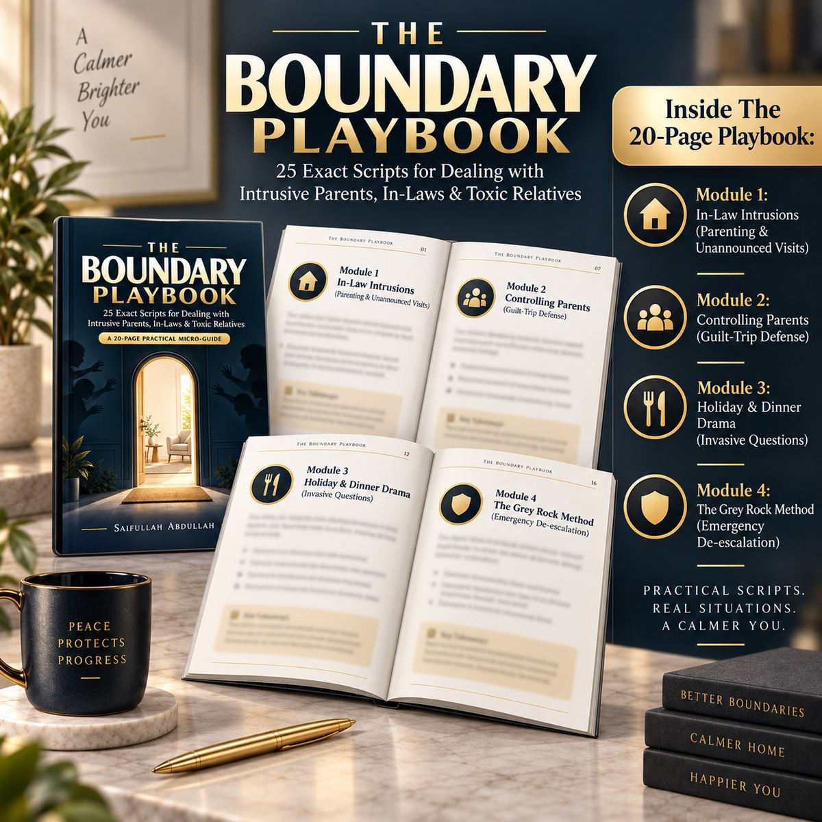 The Boundary Playbook: 25 Exact Scripts for Dealing with Intrusive Parents, In-Laws & Toxic Relatives