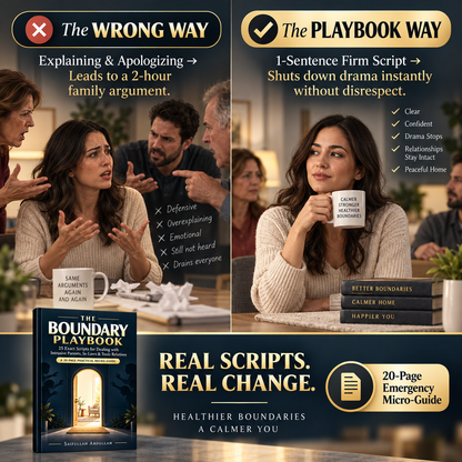 The Boundary Playbook: 25 Exact Scripts for Dealing with Intrusive Parents, In-Laws & Toxic Relatives