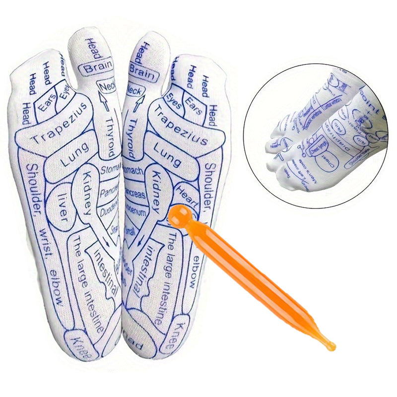Meridian Socks Acupoint Massage Label Socks English Version