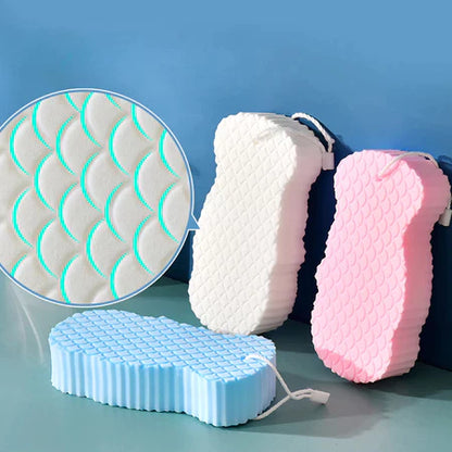 3D Body Rubbing Sponge Fish Scale Pattern Three-dimensional Bath Ball