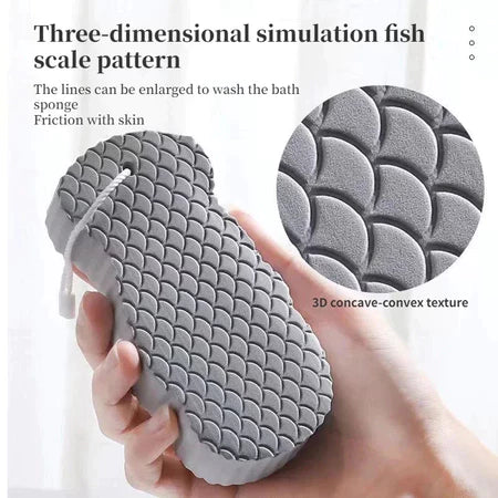 3D Body Rubbing Sponge Fish Scale Pattern Three-dimensional Bath Ball