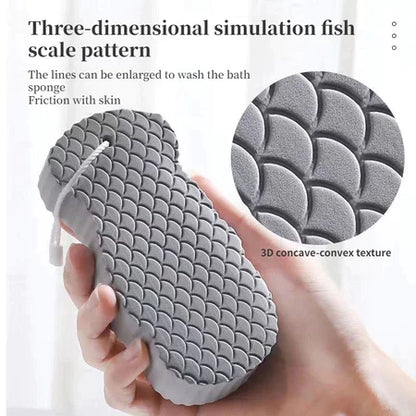 3D Body Rubbing Sponge Fish Scale Pattern Three-dimensional Bath Ball