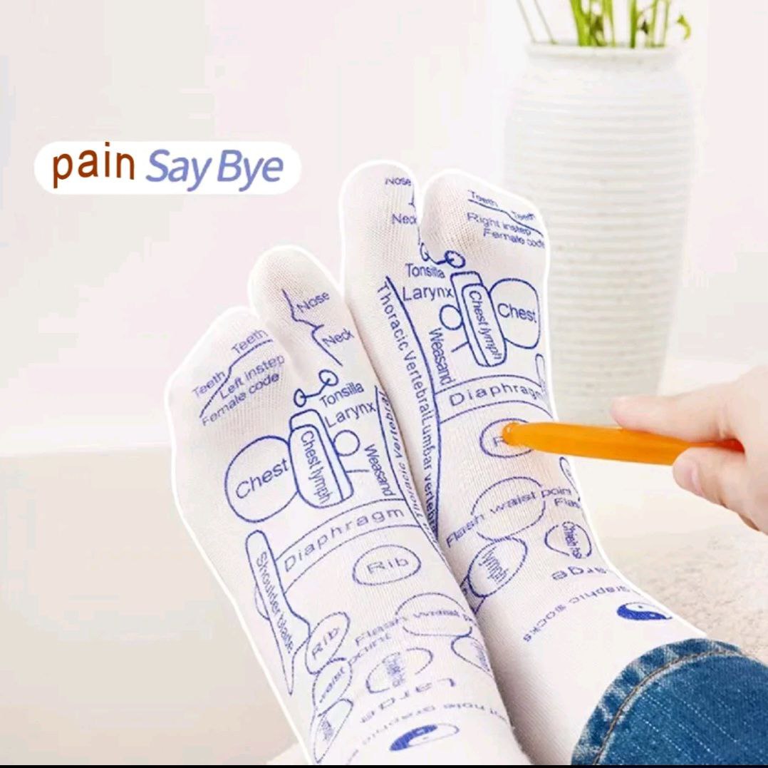 Meridian Socks Acupoint Massage Label Socks English Version
