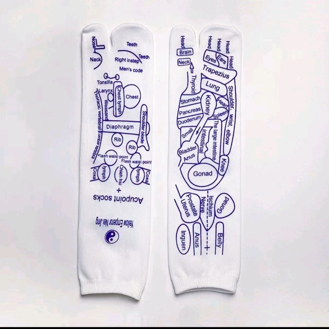 Meridian Socks Acupoint Massage Label Socks English Version